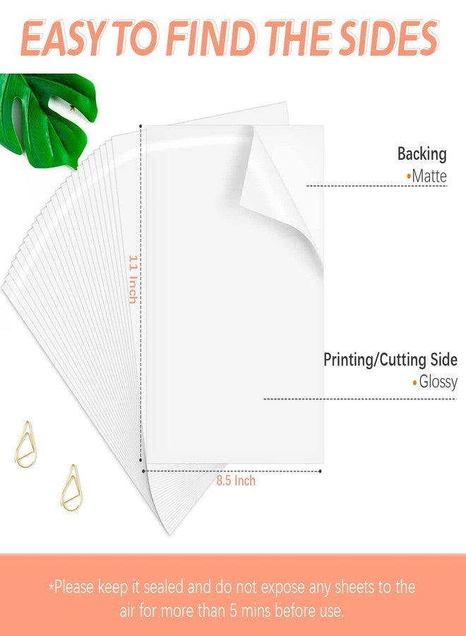 اتش تي في رونت ورق لاصق فينيل قابل للطباعة من HTVRONT - مقاس 8.5 × 11 بوصة، فينيل أبيض لامع قابل للطباعة لطابعات الحبر النفاث، 25 قطعة - يجف بسرعة ويحتفظ بالحبر بشكل ممتاز - Image 2